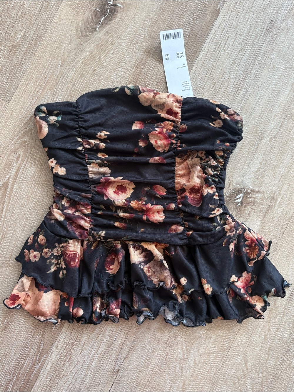 Urban Outfitters Floral Mesh Tiered Tube Size Medium - NWT